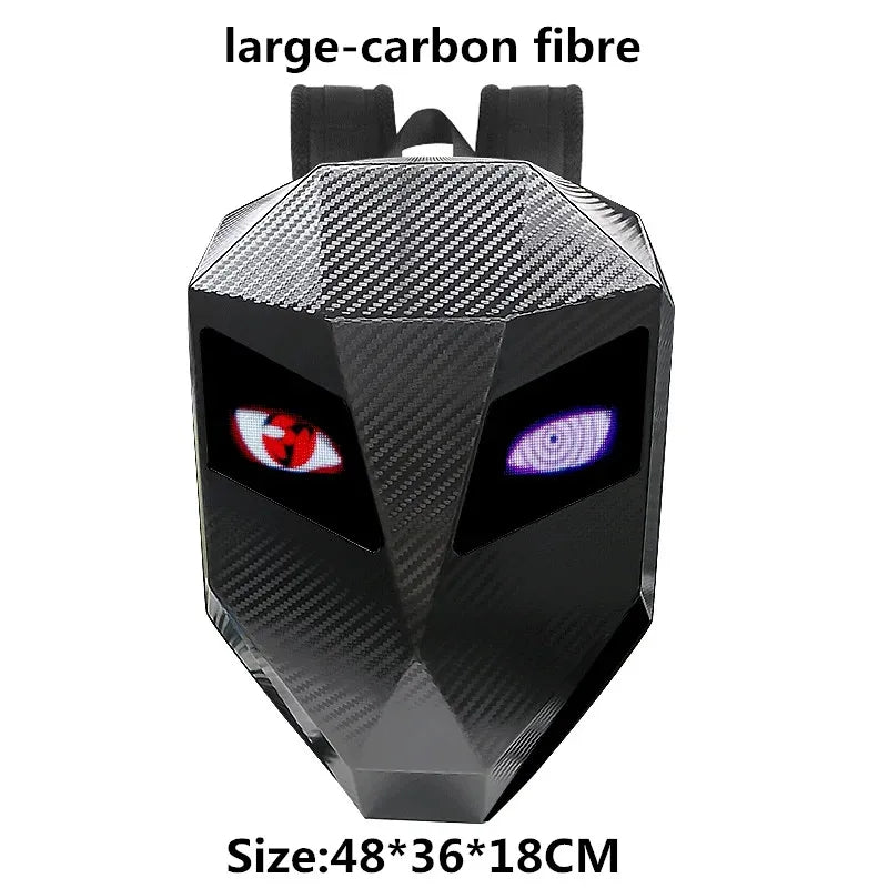 LED Motorcycle Rider Backpack Glowing Eyes