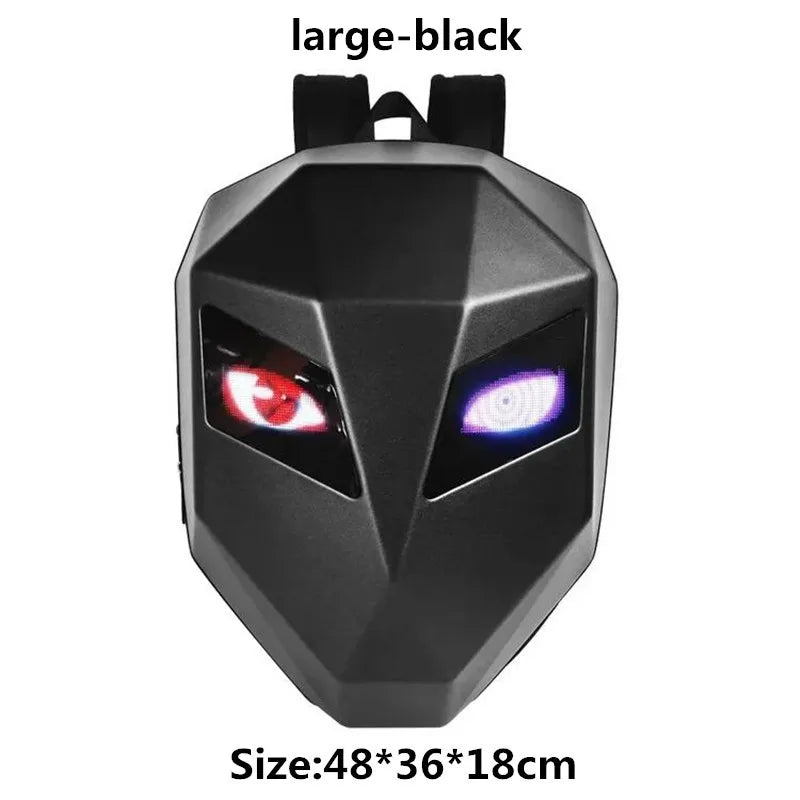 LED Motorcycle Rider Backpack Glowing Eyes