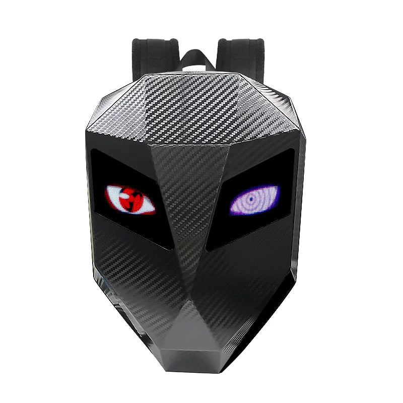 LED Motorcycle Rider Backpack Glowing Eyes