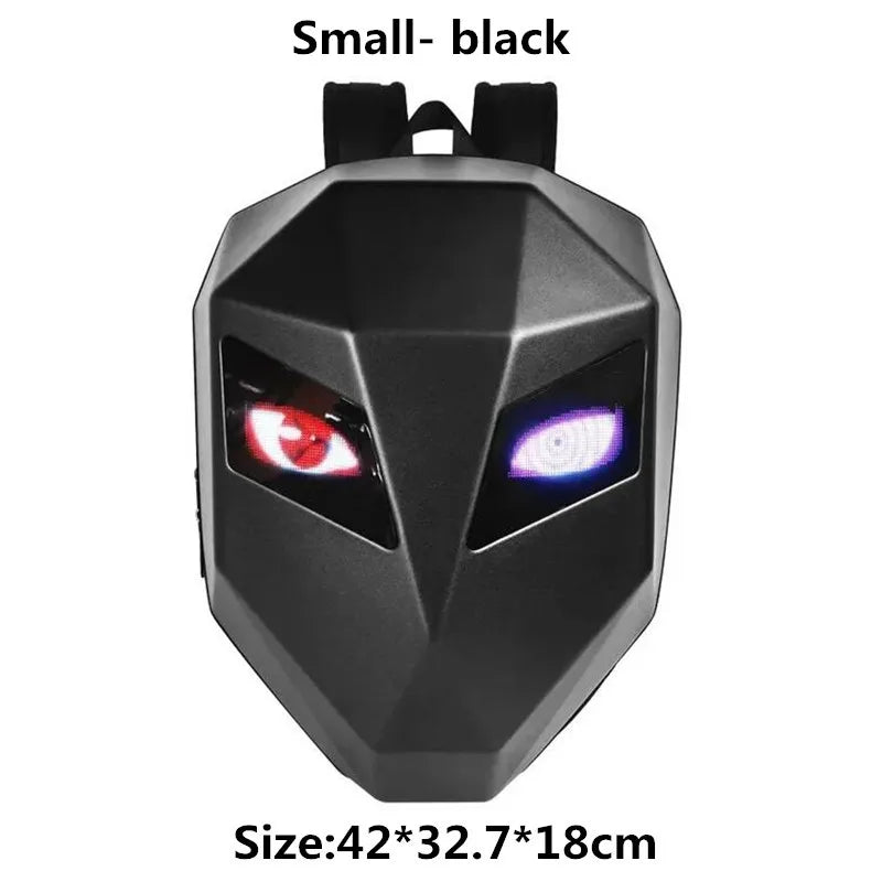 LED Motorcycle Rider Backpack Glowing Eyes